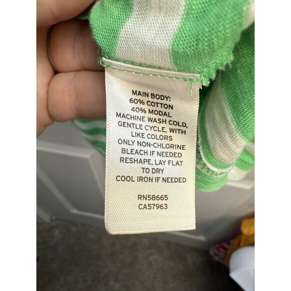 Caslon Women's Large Green & White Striped Tank Top LightWeight Cute NWT - Picture 10 of 10